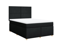 Cama com Molas/colchão 140x200 Cm Tecido Preto MAISON EXCLUSIVE