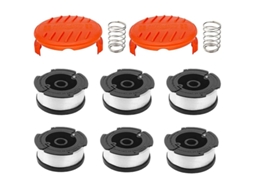 6 Bobinas De Linha Com 2 Capas Compatíveis Com Cortadores De Grama Black Decker Af-100