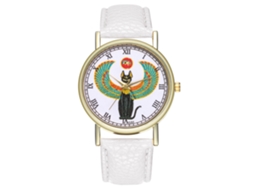 Reloj Analógico De Cuarzo Unisex Con Correa De Pu Estilo Clásico Moda Blanco Zhoulianfa
