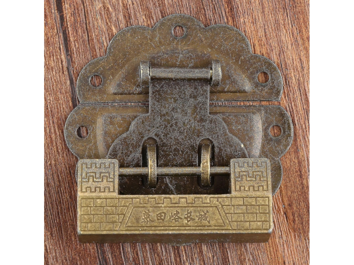Fecho De Caixa Antiga Chinesa, Com Fechadura De Bronze Para Móveis E Caixas De Madeira
