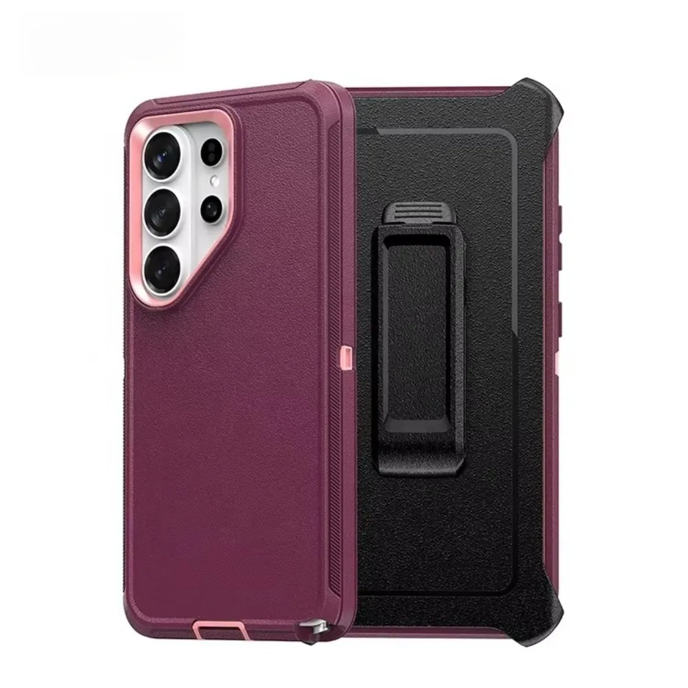 (roxo Claro, Galaxy S22 Ultra 5g) Capa Protetora Resistente Com Clipe Para Cinto, Feita De Material Pctpu À Prova De Choque.