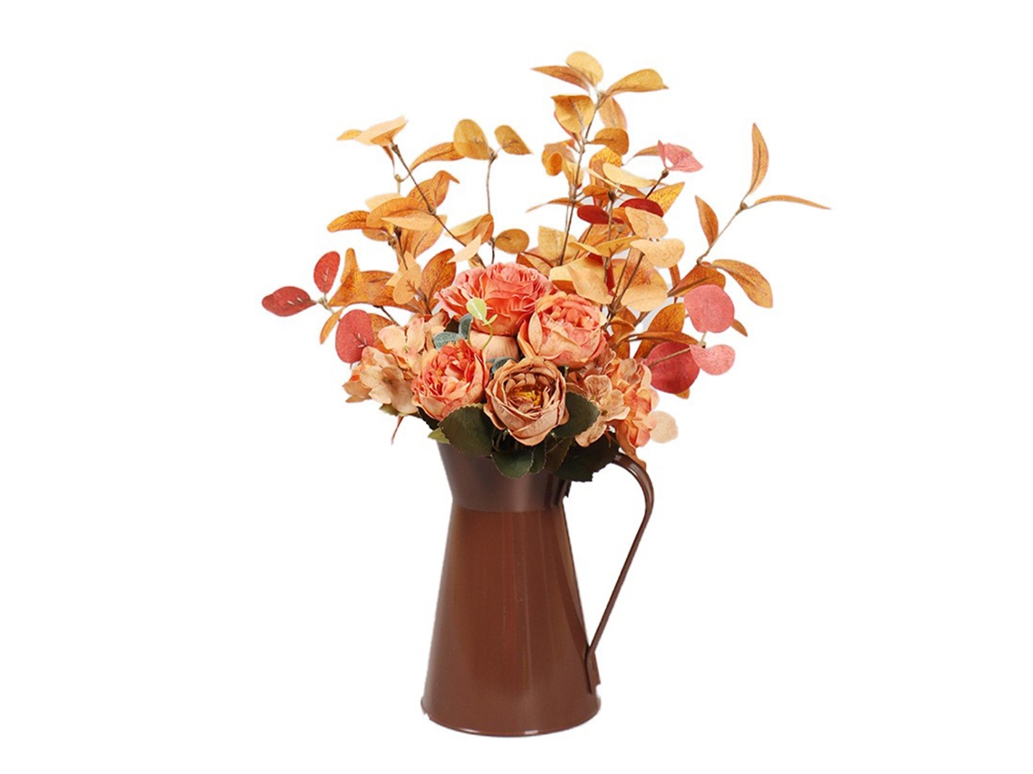 Laxiscreed Eucalipto Delicado Com Ramos De Rosa Para Decoração Outonal Natural