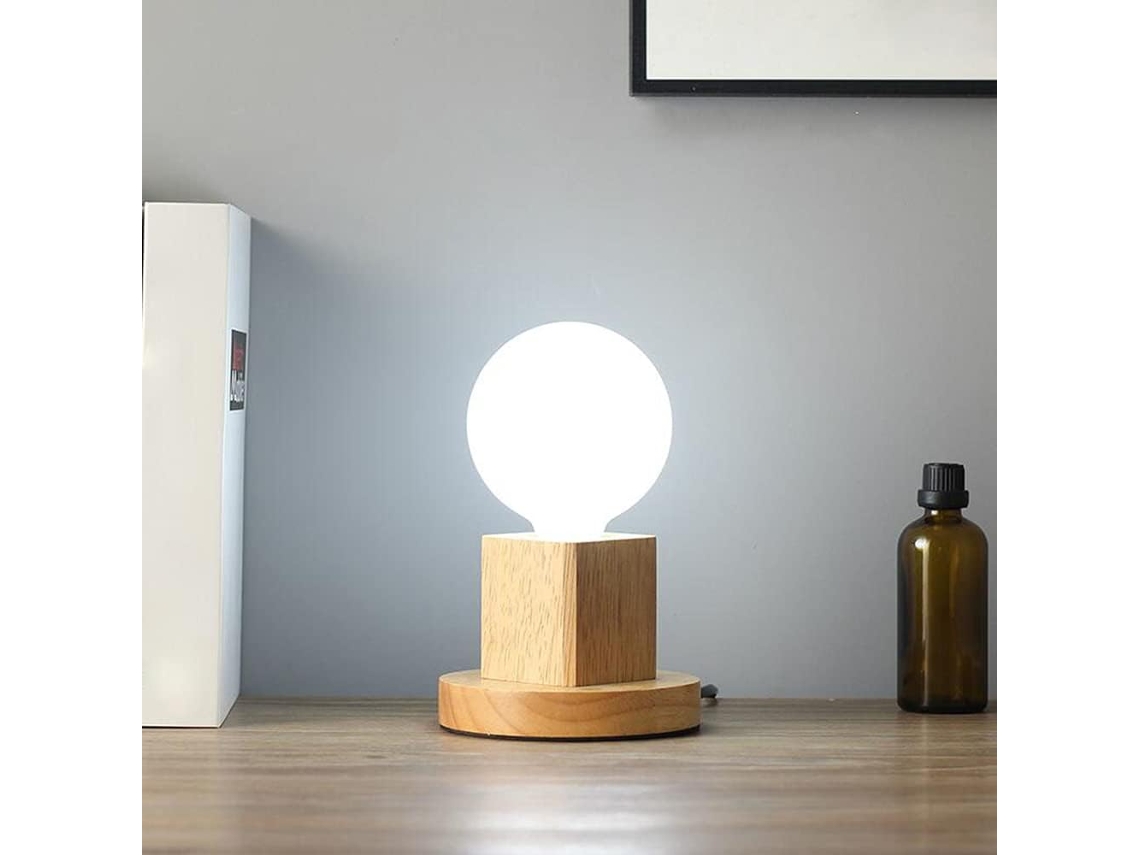 Luminária De Mesa Moderna Madeira E27 Simplicidade Para Escritório, Mesa De Cabeceira, Sala De Estar, Mesa De Centro