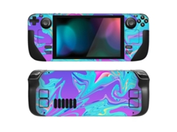 Os Adesivos Para Console De Jogos Steam Deck São Adequados Para Consoles De Jogos Portáteis Com Tela Lcd Steam Slowmoose (linha Azul)