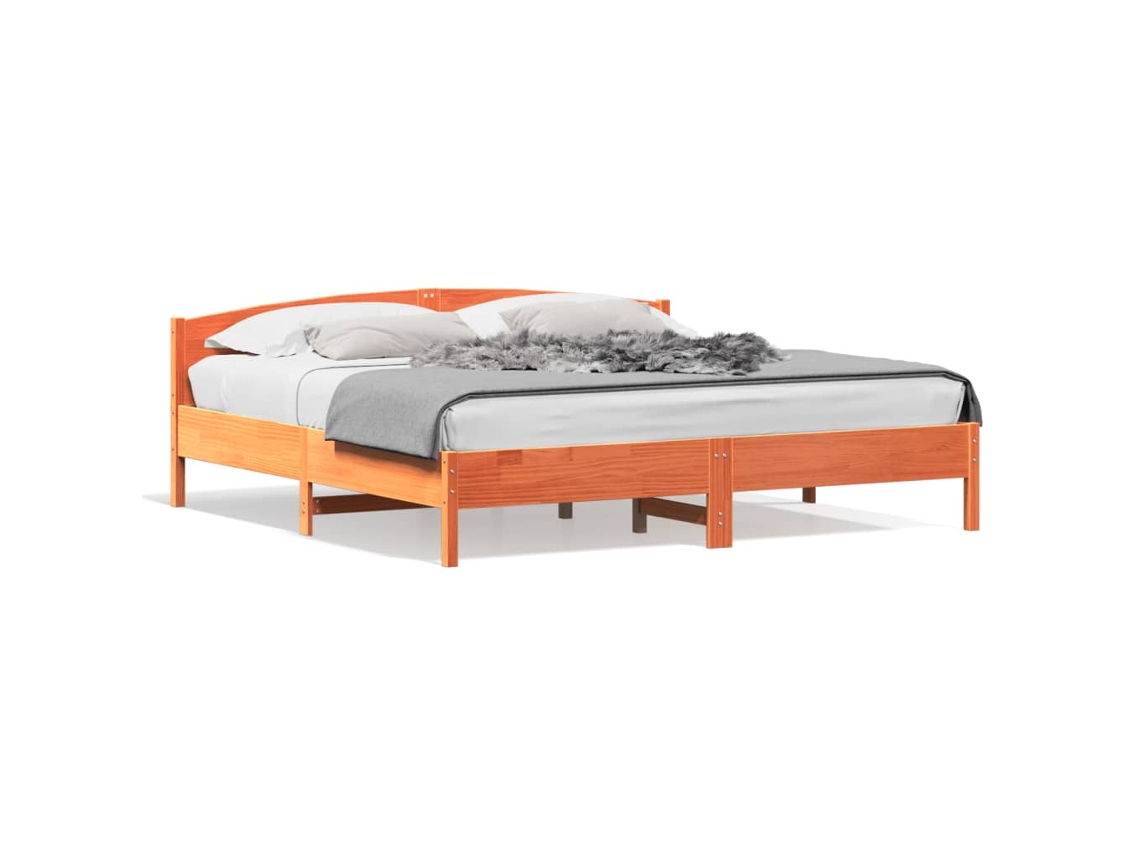 Bed Frame, Bed Frames Vidaxl Marrom Madeira De Pinho (180 X 200 Cm)