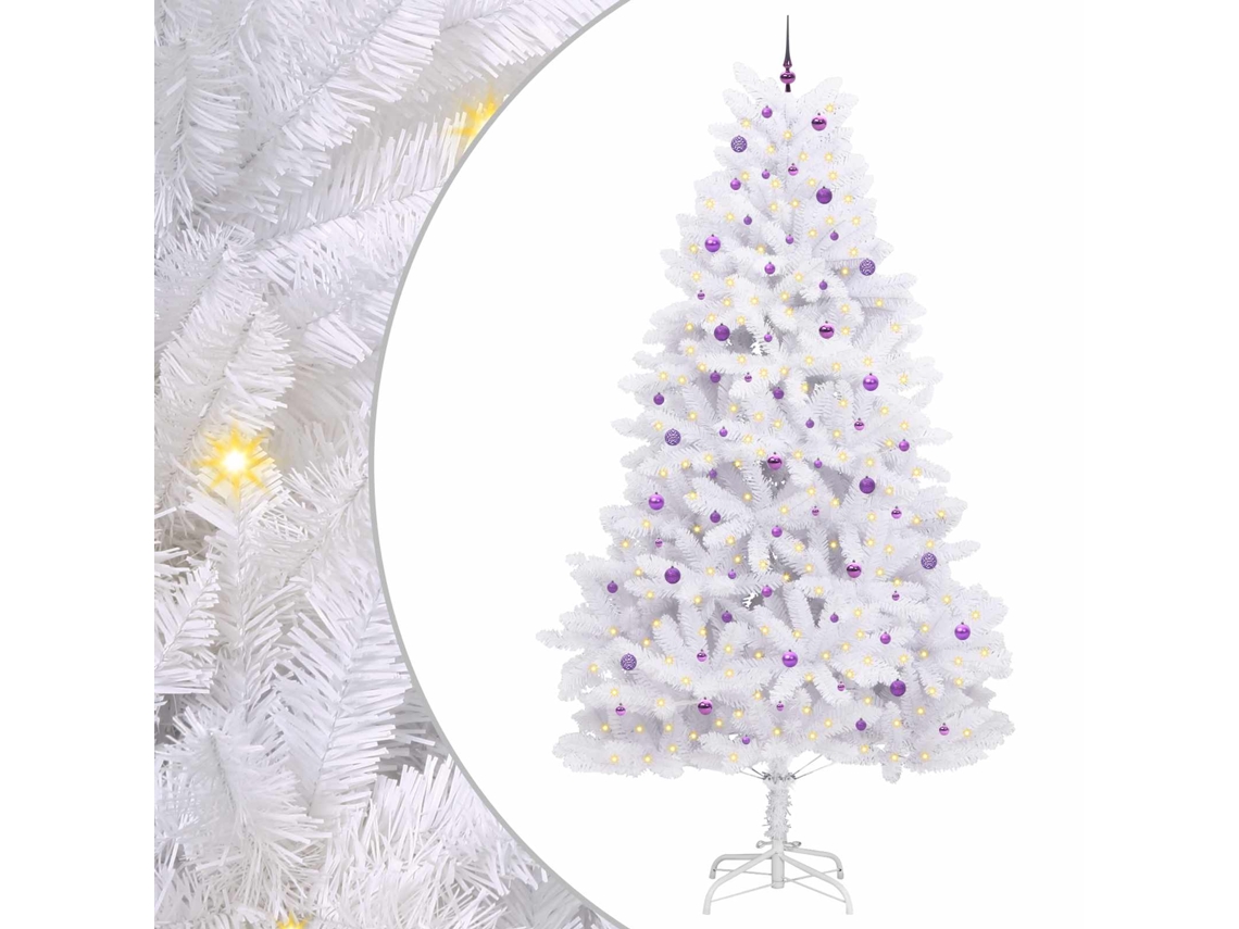 Conjunto 1 Árvore De Natal Artificial Vidaxl Branco Pvc (300 Cm)