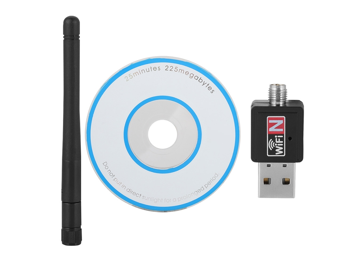 Placa De Rede Sem Fio Usb2.0 De 300mbps Adaptador Wifi Dongle 2.4ghz