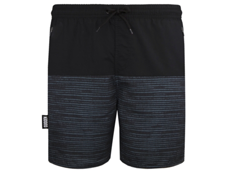 GUGGEN MOUNTAIN 1803-1804 Calção de Banho Masculino com Padrão Listrado Azul Preto (Cinzento - M)