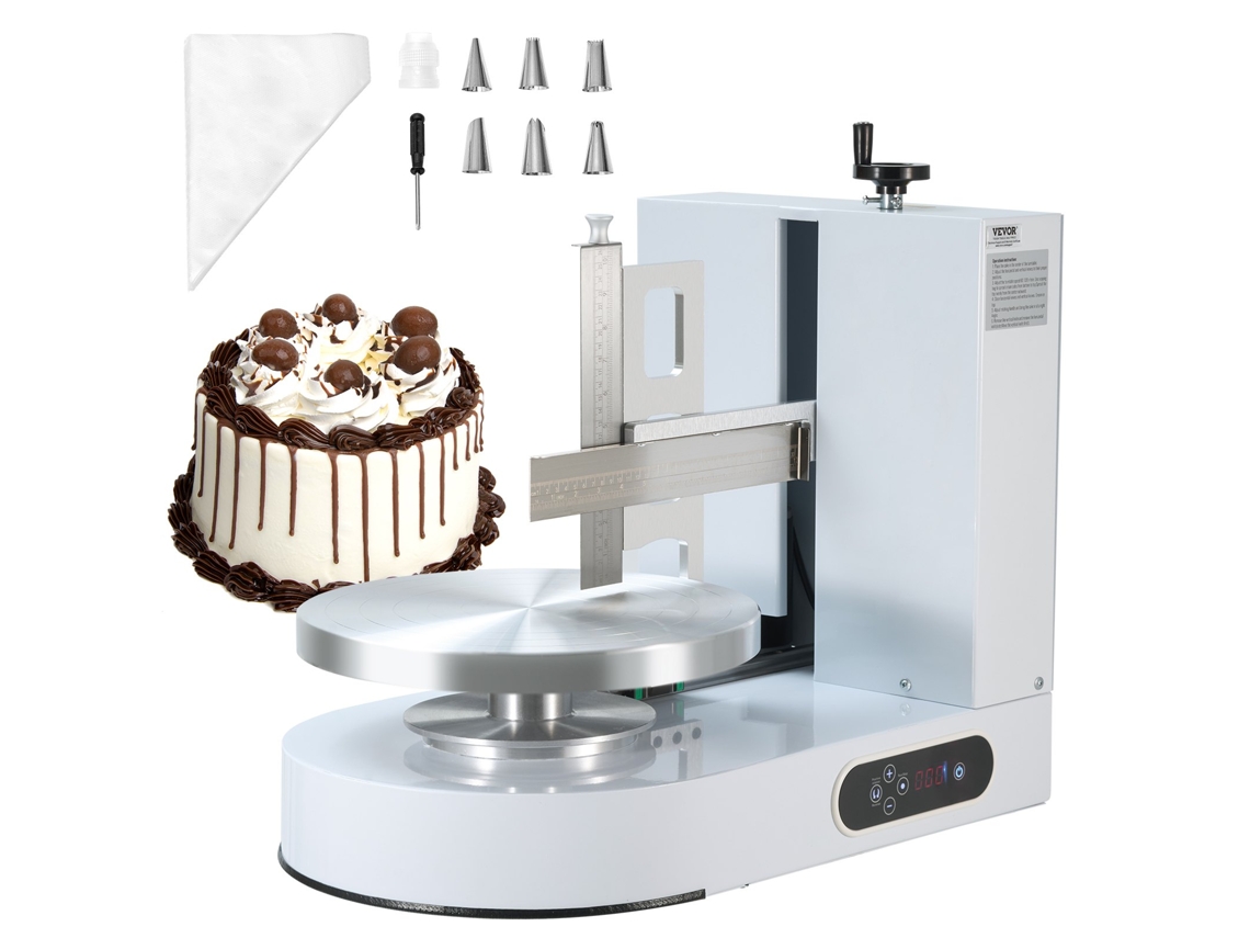 Máquina para decorar bolos VEVOR de 15 a 35 cm Branca 600 x 370 x 550 mm