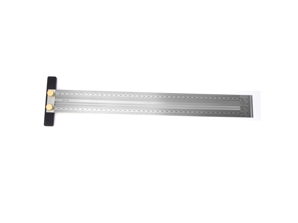 Régua de marcação T YURU em aço inox 400mm ferramenta de medição precisa