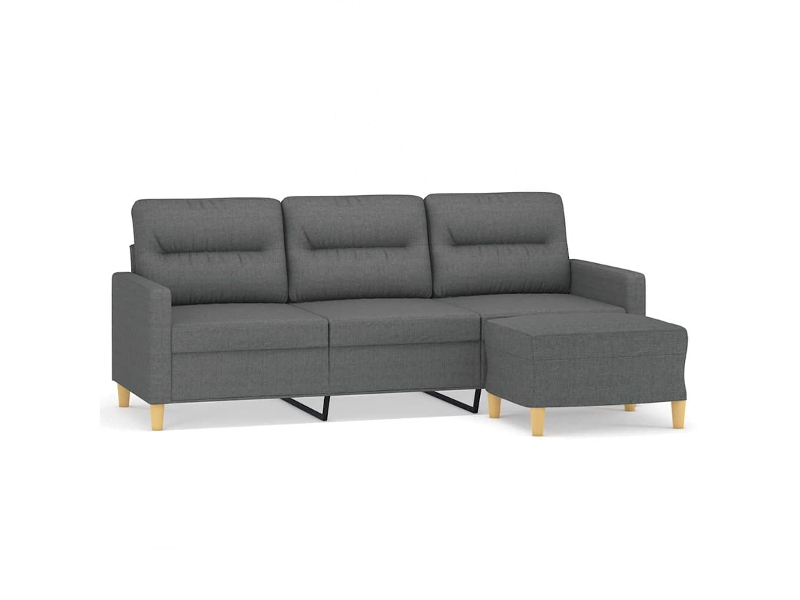 Maison Exclusive - Sofá De 3 Lugares Com Apoio De Pés 180 Cm Tecido Cinza-escuro