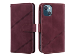 Capa Para Iphone 13 Pele Sintética Anti-choque Com Porta-cartões Vermelho
