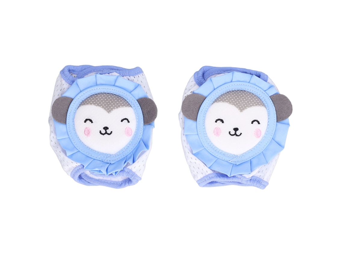 2 Peças De Joelheiras Ajustáveis Para Bebê Com Design De Personagens Animados, Antiderrapantes E Ventiladas, Protetoras Para Crawling