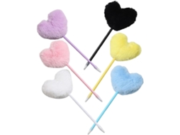 Canetas De Pelúcia Em Formato De Coração Com Pompons Para Decoração