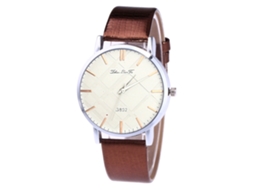 Reloj Analógico De Cuarzo Con Correa De Cuero Pu Unisex (café)