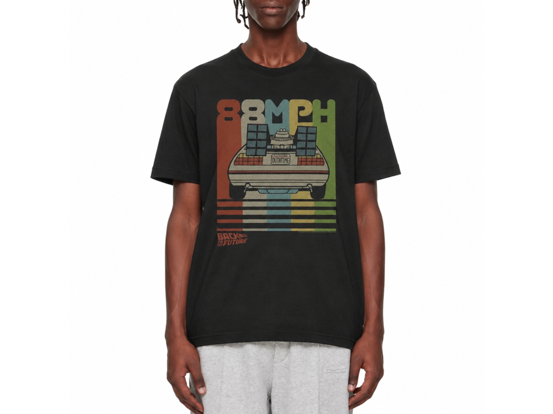 Rockinstone Back To The Future Movie Retro Black Adult T-shirt Size:m