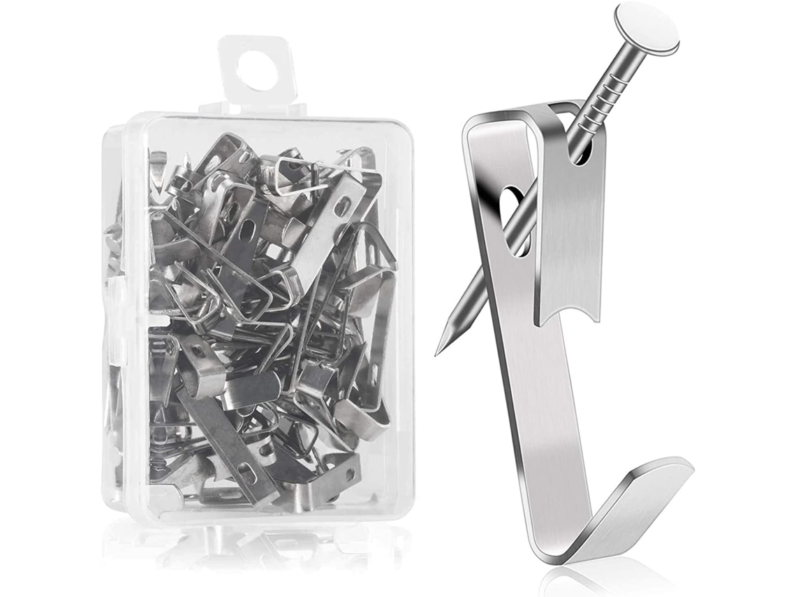 Ganchos Para Quadros Com Pregos, Reforçados Paredes (13,6 Kg), Ideais Pendurar Molduras, Espelhos E Pinturas, 80 Unidades -aquaforge