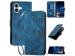 Capa Em Couro Pu Para Apple Iphone 16 Plus Safira