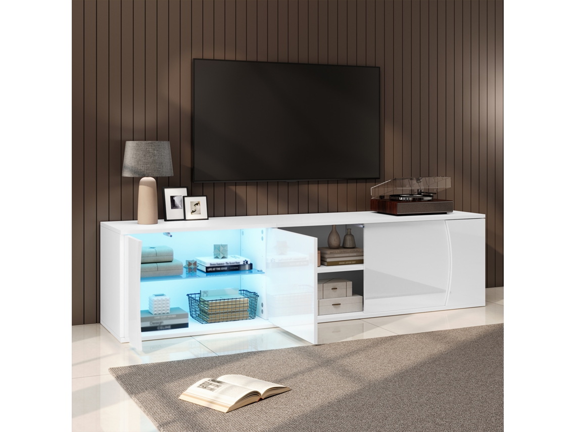 Rack Tv Led 180cm com Vidro Temperado para Tvs Até 80" VELTRIX