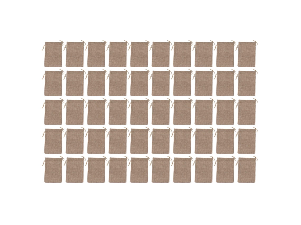 50pcs sacos de presente de pano grosso com cordão de tração bolsas Hessian juta para casamento festas DIY S/MARCA
