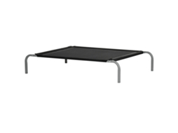 Cama Elevada De Estimação E Gatos Desmontável Tecido Textilene Exterior Jardim Terraço 110x75x20 Cm Preto