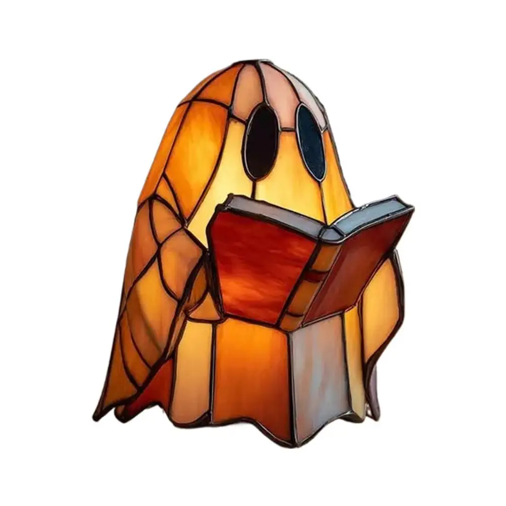 Fantasma Fofo e Colorido com Luzes Led, Decoração de Halloween em Estilo Gótico para Casa, Iluminação Festiva, Luminárias de Ambiente BRILVIBERA