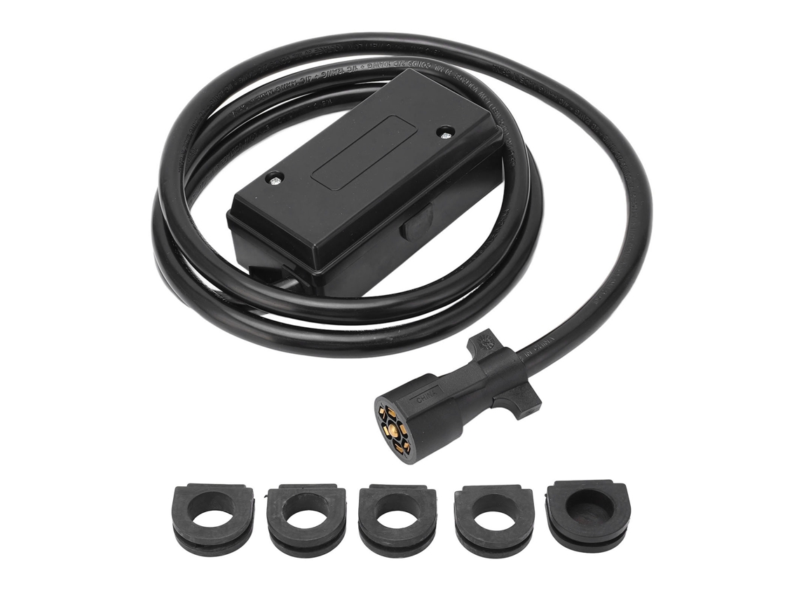 Cabo de Reboque 7 Vias 8 Pés com Conector e Caixa de Junção Haste de Fiação 7 Pinos | S/MARCA