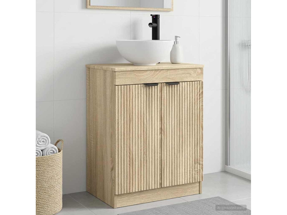 Vidaxl Gabinete De Banheiro Com Pia Carvalho Sonoma 54 X 35 X 83 Cm