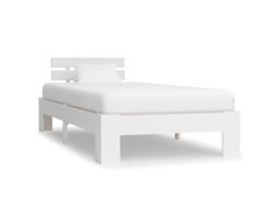 Vidaxl Estrutura De Cama 90x200 Cm Pinho Maciço Branco