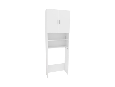 Armário para máquina de lavar Oskar Store Martha, Branco, 64 x 190 cm com 2 portas curtas