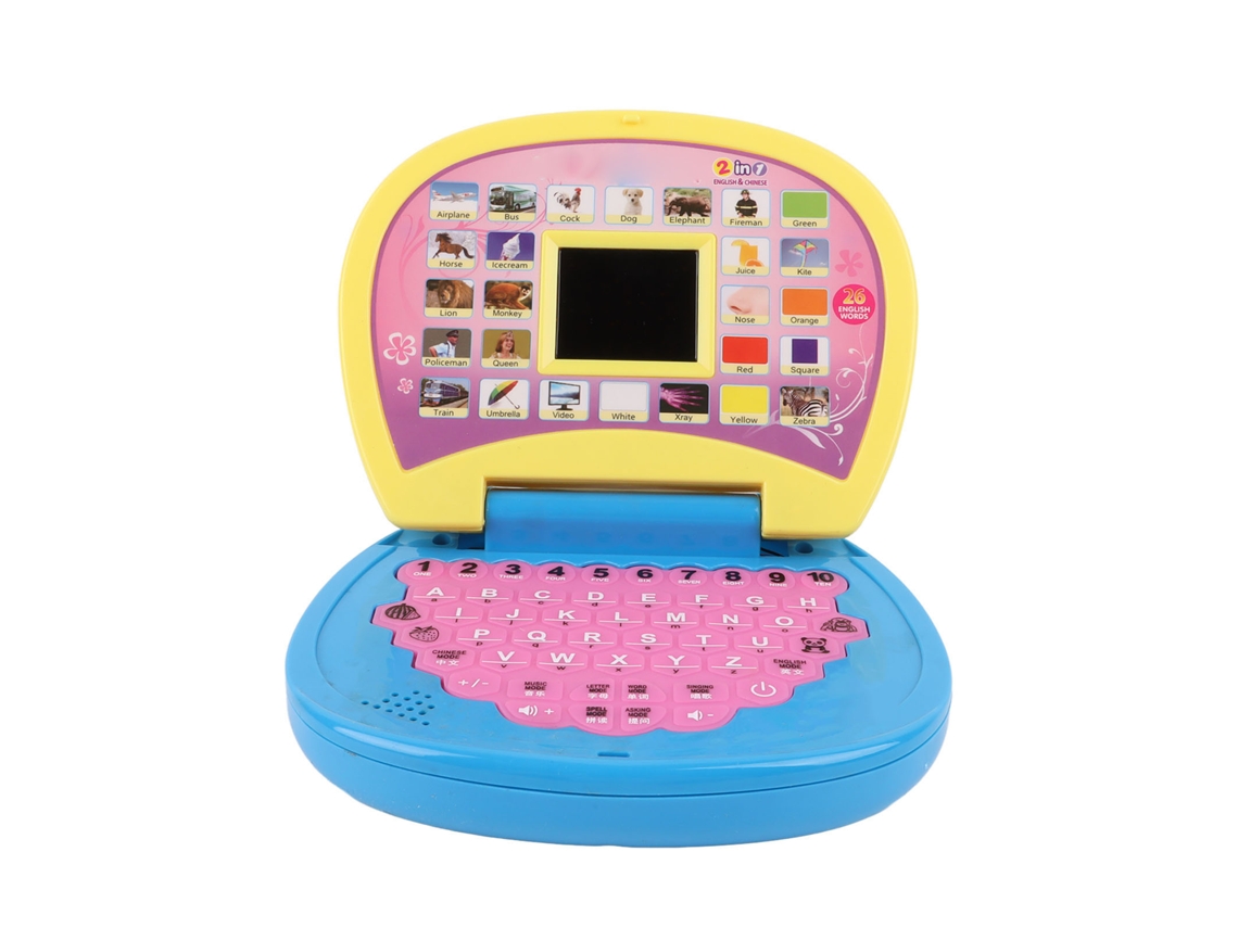 Primerox brinquedo Notebook Educacional Infantil Tela Led Portátil Aprendizado em Inglês e Espanhol
