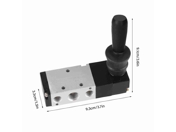 Válvula Manual Pneumática De Comando Com Alavanca Laxiscreed, 5 Vias E 3 Posições Em Liga De Alumínio