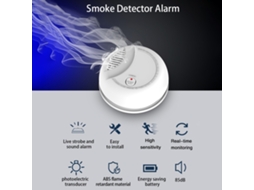 Detector De Fogo Com Bateria Alarme Sonoro/visual Certificado En14604