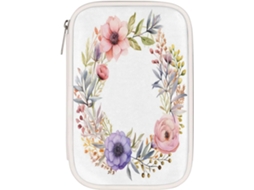 Estojo Lápis Com Estampa De Coroa Flores, Bolsa Lápis, Estojo Compartimentado, Porta Pincéis De Maquiagem