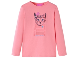 T-shirt De Manga Comprida Para Criança Rosa 128