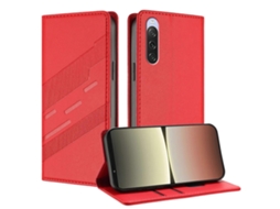 Capa De Celular Retrô De Couro Com Carteira Multifuncional Em Relevo