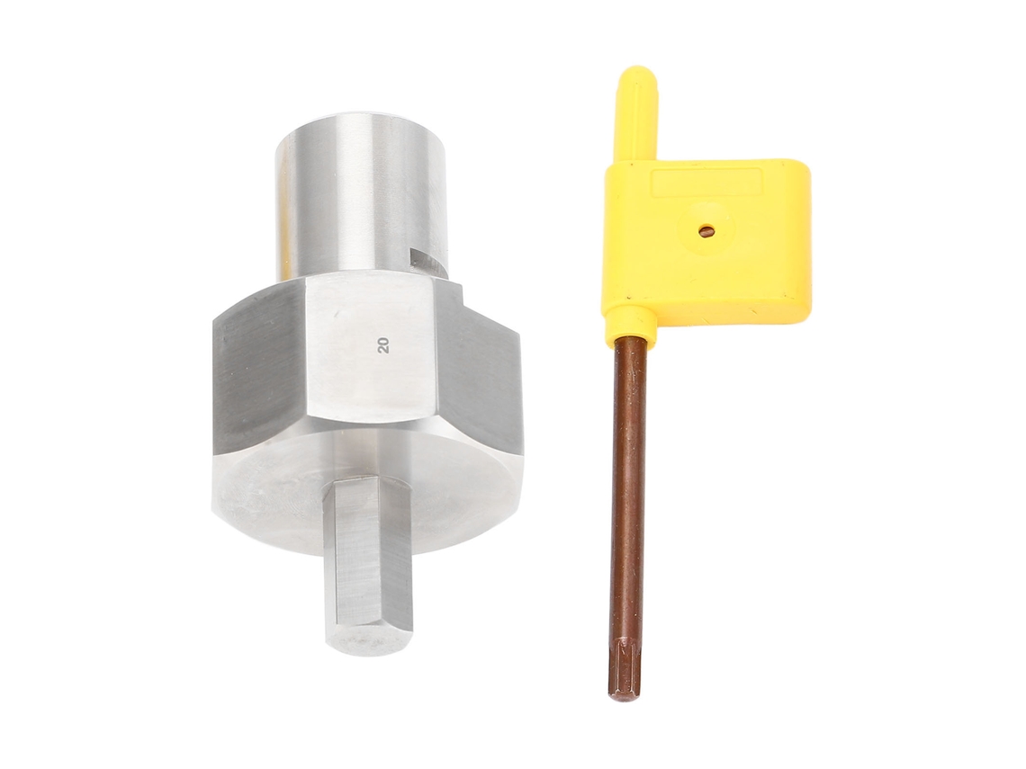 Ferramenta de retoque para grampos de bancada Buracos de 20 mm com ponte de liga T10 e cabo hexagonal de 9 mm, ferramenta de desbaste e chanfro.