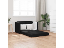 Sofá de Relaxamento Sem Pés 112x174x55cm Tecido Preto HARLANV1