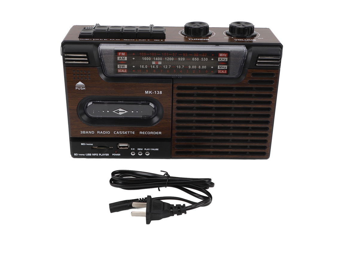 Gravador de fita portátil com rádio de 4 bandas | EOOCOO