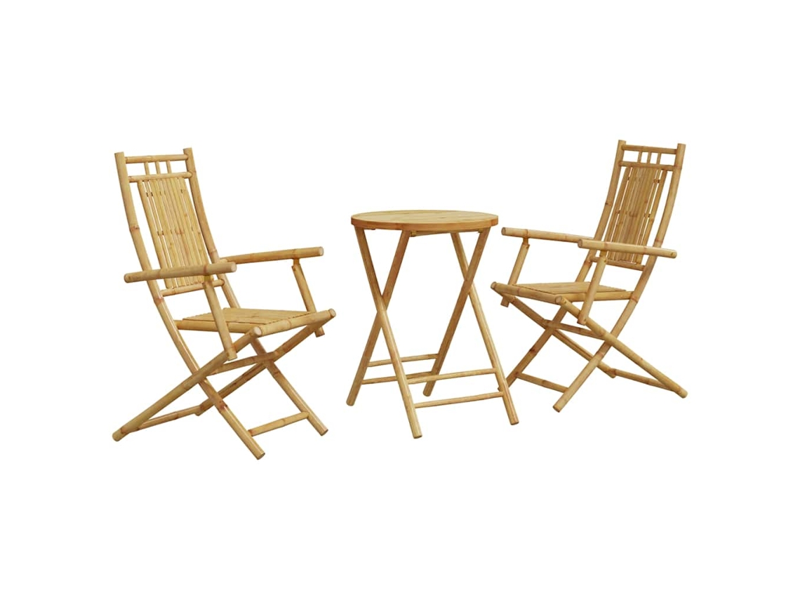 Maison Exclusive - 3 Pcs Conjunto De Bistrô Em Bambu