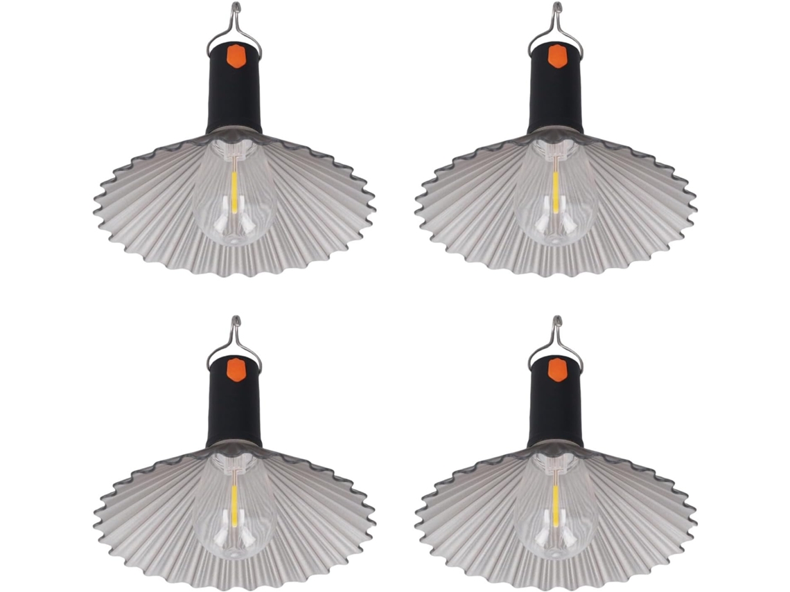 Conjunto de 4 lanternas LED SFUSHOS, recarregáveis, com gancho