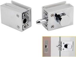 1 Peça De Trinco Ferrolho Para Porta Vidro 8a 12mm Sem Necessidade Furação Banheiro, Porta Dupla Simples Sem Moldura