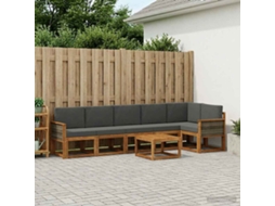 Vidaxl Conjunto De Sofás Para Exterior 7 Pcs Natural E Antracite