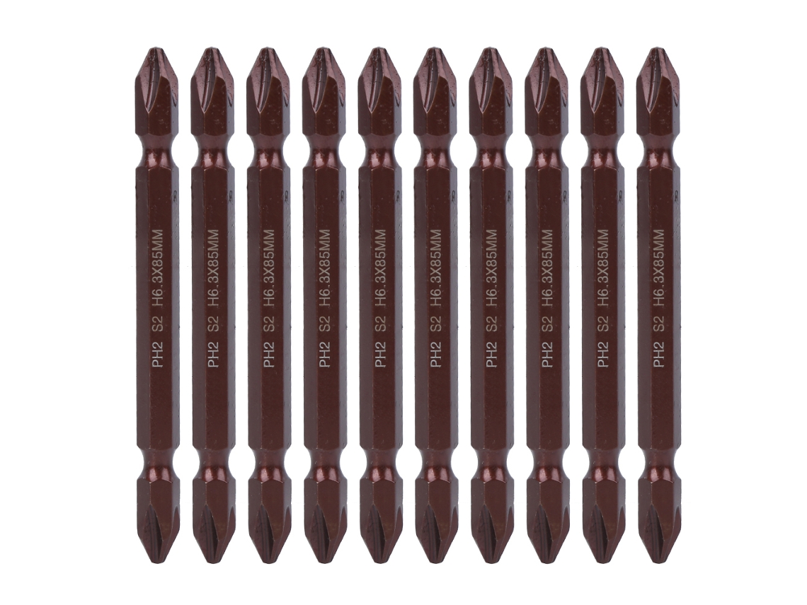 10pcs Pontas de Chave Fenda Dupla H6.3 Magnética Cruz 85mm Conjunto Ferramentas Hardware (h6.3x85mmph2) | S/MARCA