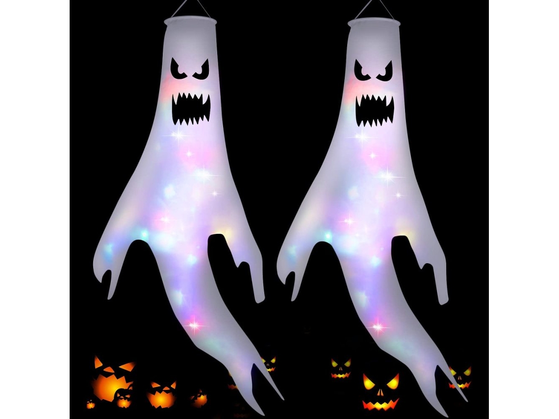 Espírito De Halloween Liberado Decoração Fantasma Com Comprimento Ajustável E Luzes Embutidas Para Decoração De Halloween Ao Ar Livre. O Material De