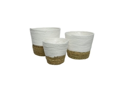 Conjunto De 3 Potes De Corda Para Decorar 875984 Edm