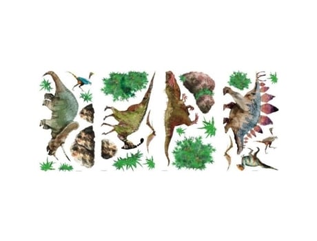 Conjunto de adesivos reposicionáveis para colegas de quarto de dinossauro jurássico (25-35 cm) The Deco Factory
