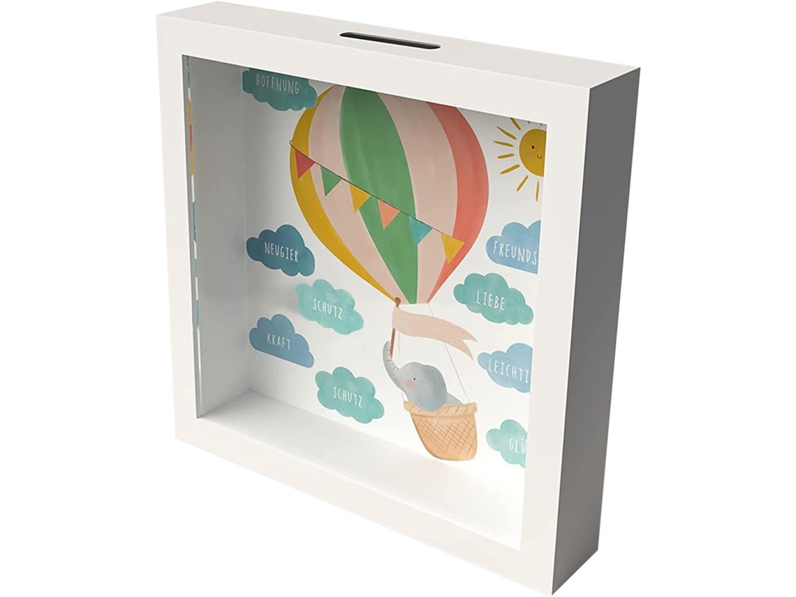 Cofrinho Em Formato De Balão De Ar Quente Para Guardar Dinheiro Porta Retratos Transparente 3d, Gokoco