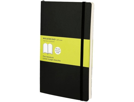 Bloco de Notas Classic Soft Cover, 21 x 13 cm, 96 Folhas, Liso, Capa Soft, Preto