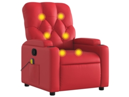 Massage Recliner Chair, Massage Recliner Chairs Vidaxl Vermelho Couro Artificial